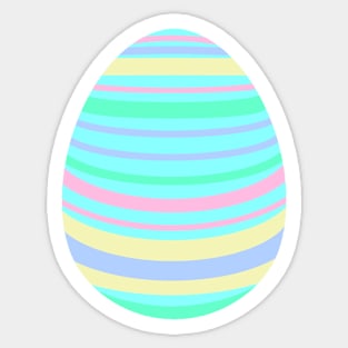 Easter egg blue with horizontal bowed lines Sticker